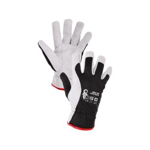 Rukavice CXS TECHNIK WINTER, zimní, kombinované, černo-bílé, vel. 08