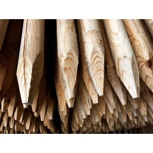 Dřevěný kůl IMPREGNOVANÝ špice,fazeta Ø 6 cm, výška 200 cm ŠFI